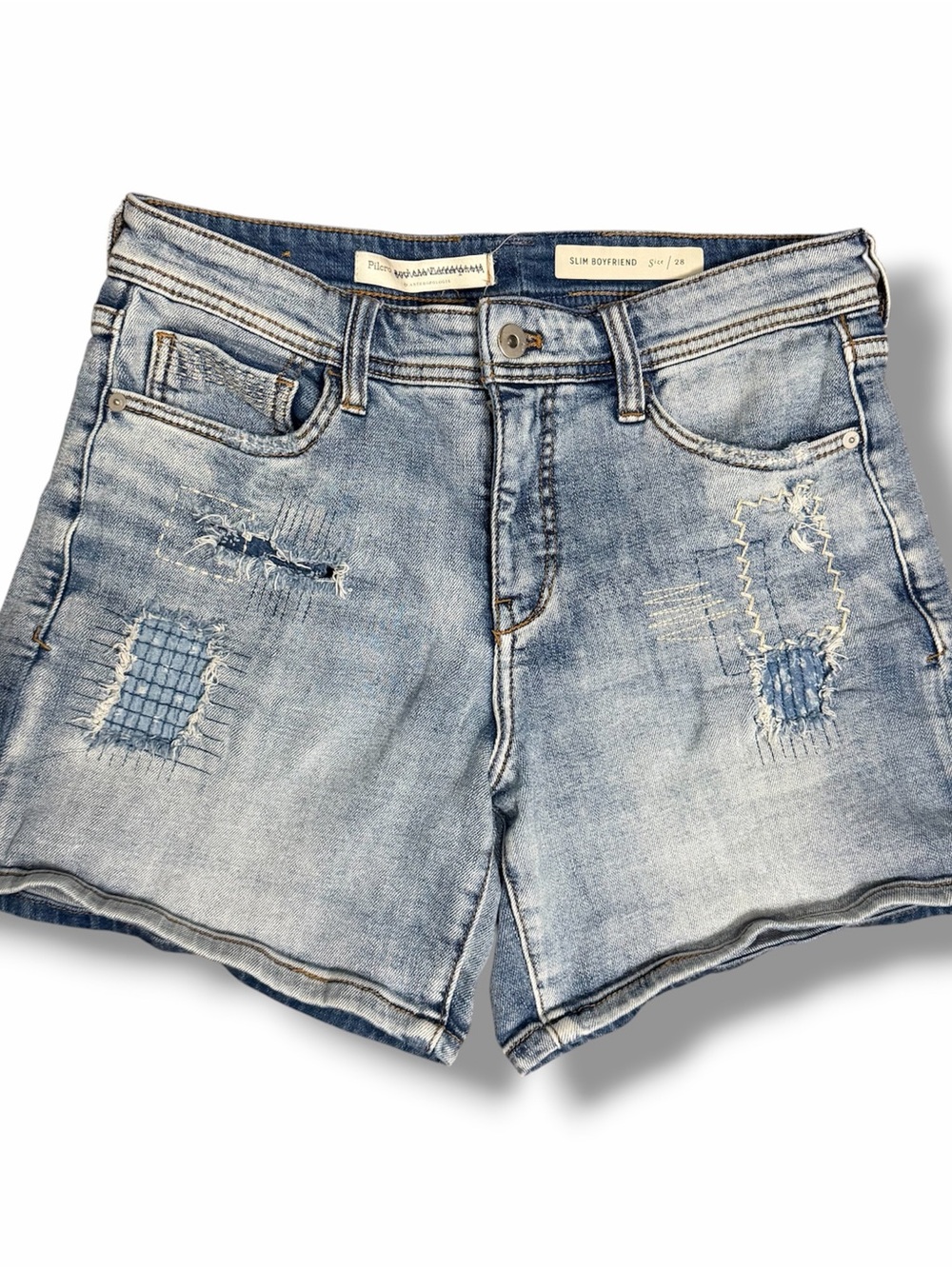 Pilcro and the Letterpress Light Blue Distressed Denim Shorts 28